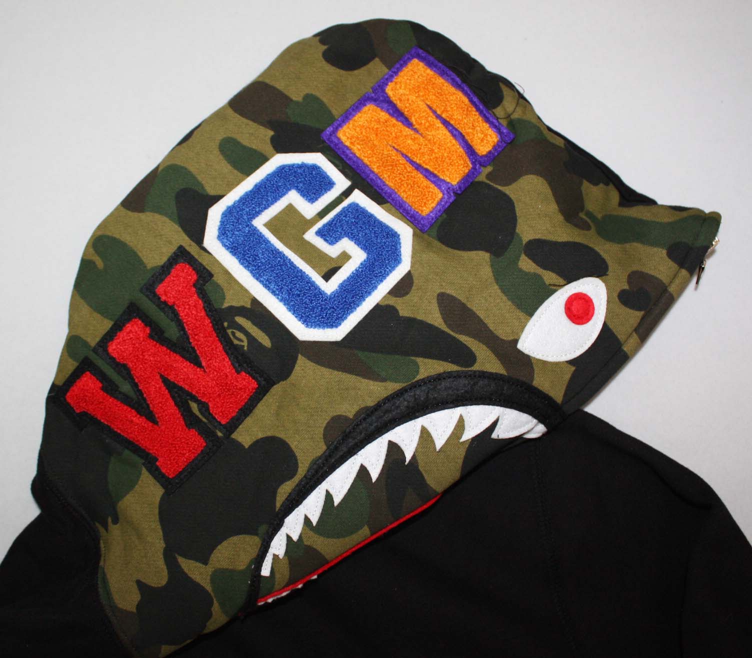 Half Camo Full Zip Bape Shark Hoodie | Dopestudent