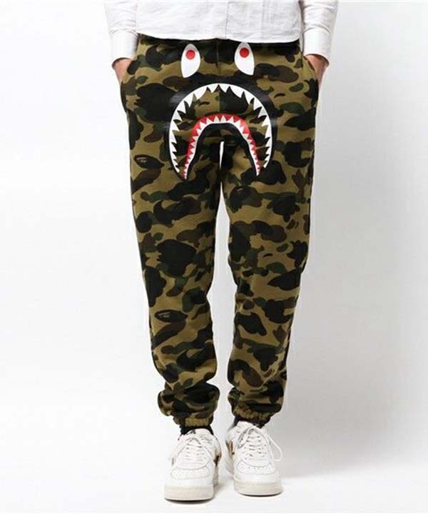 Bape Green Camo Shark Sweatpants | Dopestudent