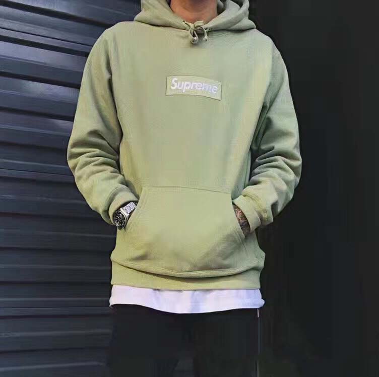 Sage Green Box Logo S Hoodie | Dopestudent