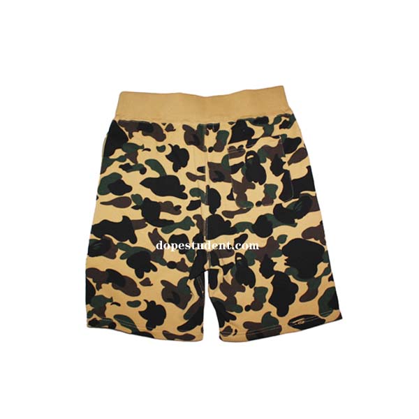 Bape Yellow Camo Shark Shorts | Dopestudent