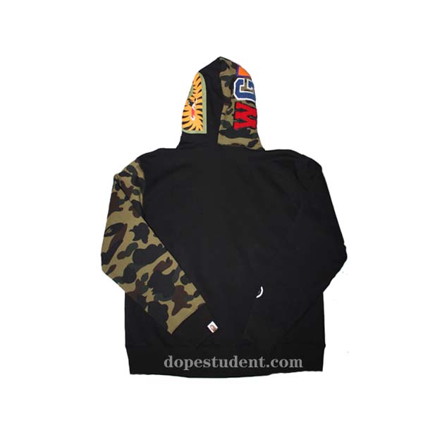 Half Camo Pocket Full Zip Bape Shark Hoodie | Dopestudent