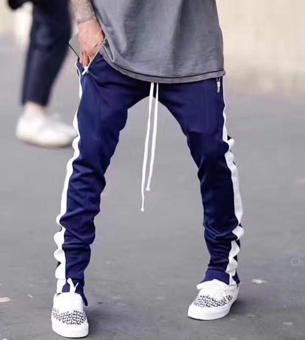 fear of god track pants navy