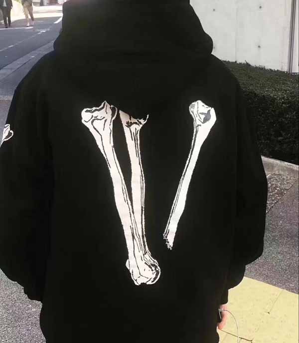 Skeleton Skull And Bones Hoodie Vlone Skull And Bones Hoodie Black Get Orde...