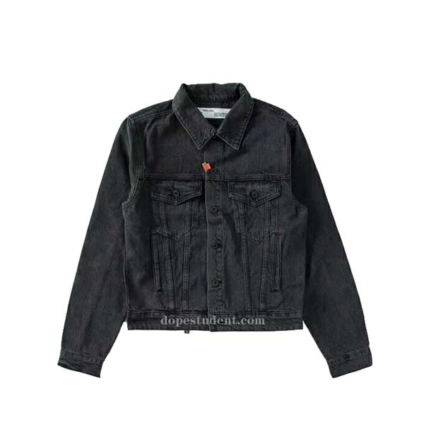 off white black denim jacket