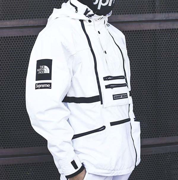 supreme north face steep tech white