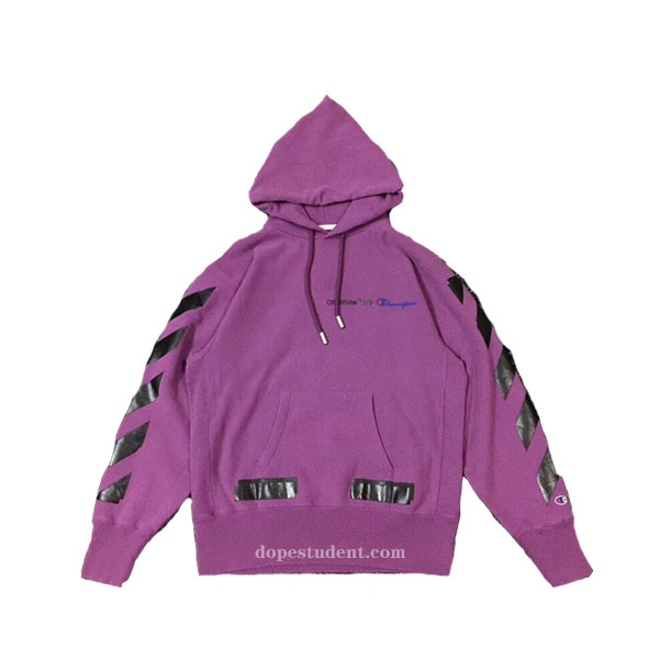 off white champion hoodie purple