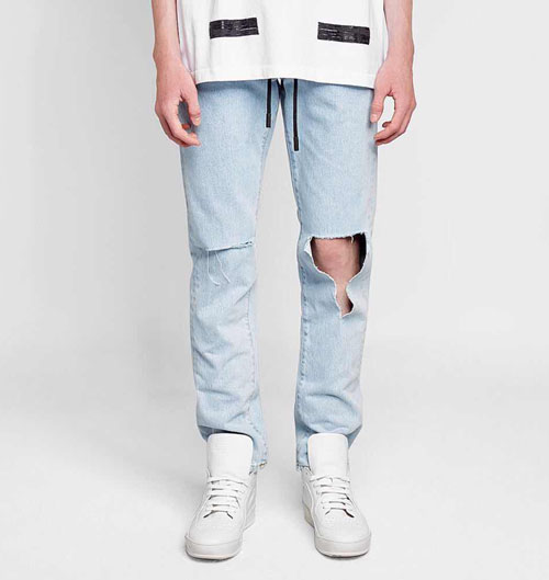off white distressed jeans