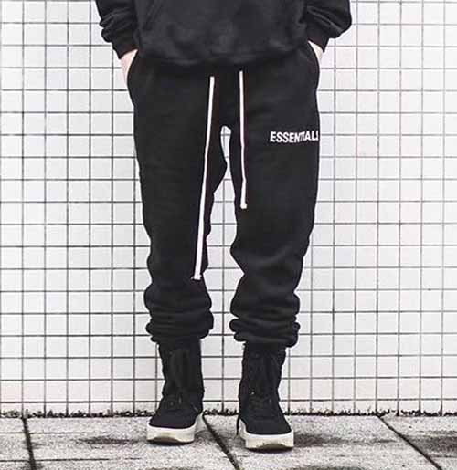 fear of god track pants navy