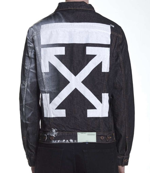 off white black denim jacket