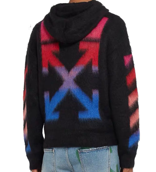 Off-White Arrow Mohair Knit Hoodie | Dopestudent