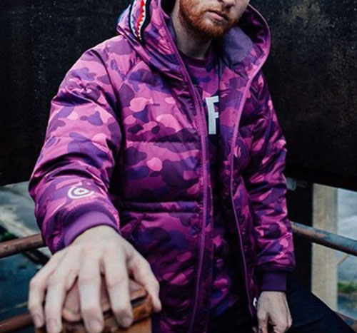 bape purple camo windbreaker