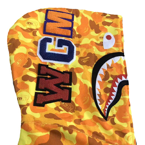 Orange Camo Bape PUBG Shark Hoodie | Dopestudent