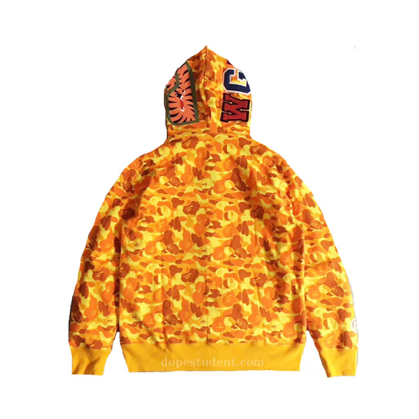 Orange Camo Bape PUBG Shark Hoodie | Dopestudent