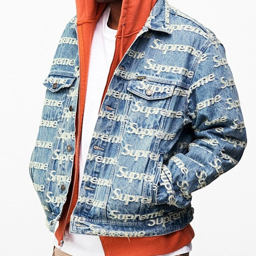 Süpreme Frayed Logo Denim Jacket | Dopestudent